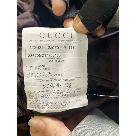 Gucci Current Solid Purple Patch Pocket 2-Btn Slim Fit Cotton Blazer Jacket 38S - Picture 9 of 9